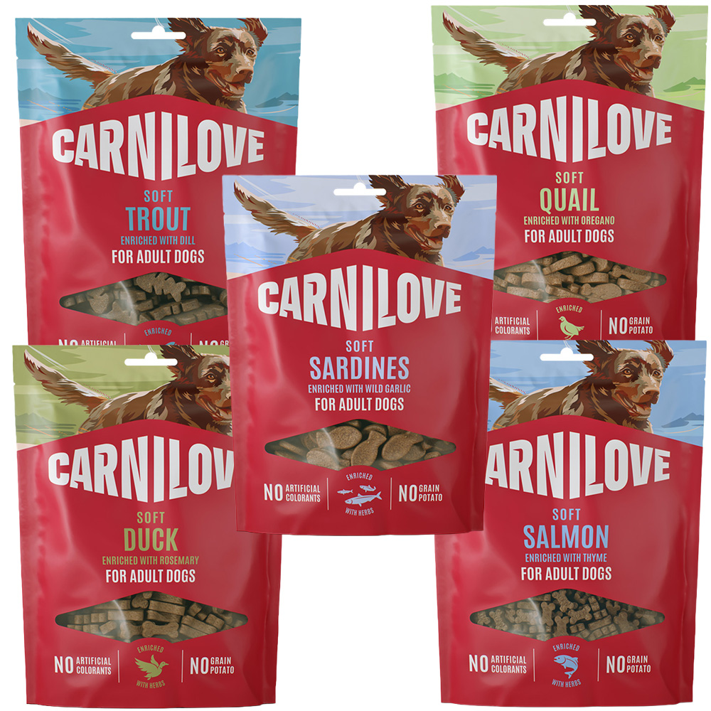 CARNILOVE SNACK DOG SOFT półmiękkie przysmaki dla psa zestaw 5x200g
